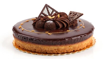 Fresh Italian homemade chocolate pastry isolated on white background, ideal for bakery advertising, dessert menus, and food packaging.