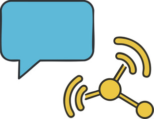 Minimal Pop Social Media Communication Bubble Icon | ミニマルポップなソーシャルメディア通信アイコン