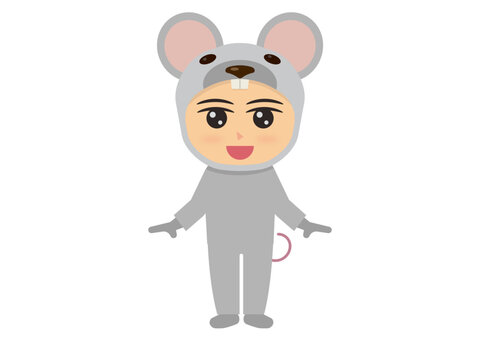 ネズミの着ぐるみスーツを着た人