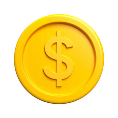Obraz premium Shiny, golden, three-dimensional coin with dollar sign on black background