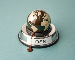 Melting Wax Globe on Reflective Base of Loss