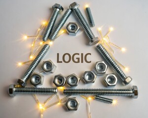 Metallic Bolts Arranged in Logic Structure