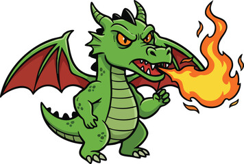 Obraz premium Dragon vector illustration, dragon icon, isolated on transparent background 