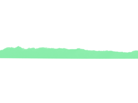 Green sound wave isolated on transparent background