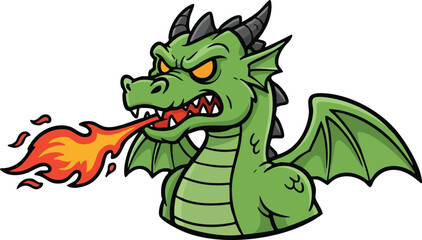 Obraz premium Dragon vector illustration, dragon icon, isolated on transparent background 