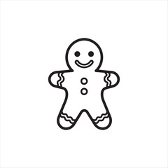 Gingerbread Man Cookie Icon – Festive Christmas Holiday Vector for Winter, Bakery, Celebration, and Seasonal Design Projects