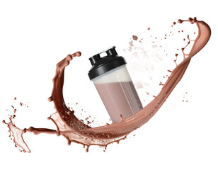 protein milk shake splash on white
