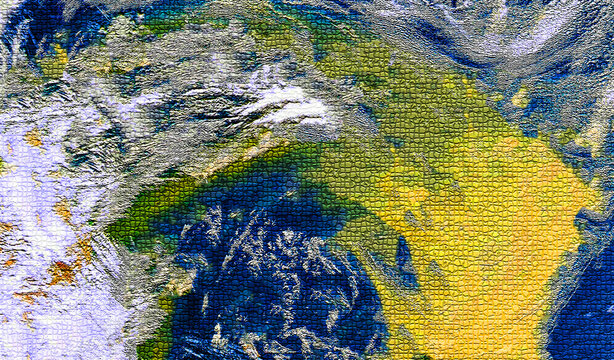 Aerial View of Earth: Vibrant Landforms and Oceans