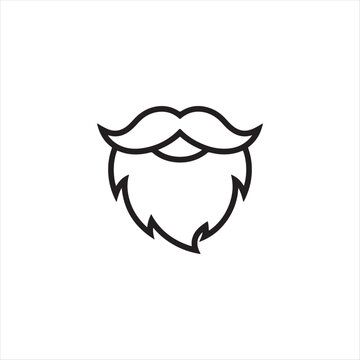Stylized Mustache and Beard Icon &ndash; Minimalist Black Facial Hair Silhouette for Barbershop, Grooming, Masculine Branding, and Hipster Design