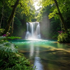 Enchanting Waterfall Oasis - A Tropical Paradise Retreat.