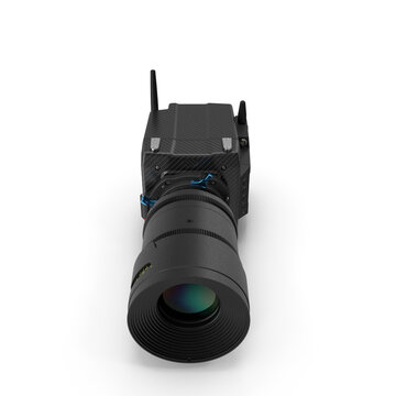 Professional digital video camera with large lens