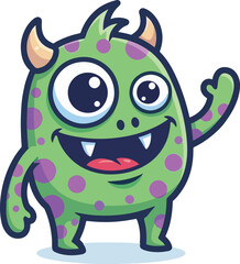 Cute Fluffy Monster Character Collection Illustration 