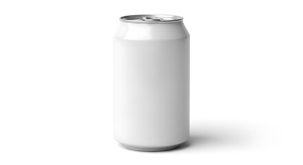 Blank white aluminum can isolated on white background