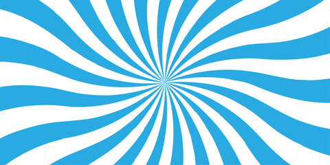 Vector sunray stripe background. Light sunburst glowing background. Sunburst pattern summer social banner. vector illustration pattern beam rays. Spiral radial striped backdrop design.	