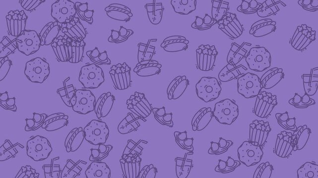 Outlined food patterns  donuts, tacos, and more. Great for restaurant menus, cooking blogs, or foodrelated designs.