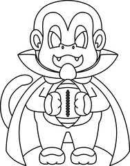 Monkey Halloween American Football Animal Vector Graphic Art Illustration