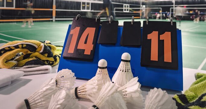 Badminton scoreboard, the score keeps changing