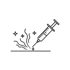 Vaccine Injection Icon | Medical Syringe Symbol | Immunization Health Care Vector Illustration