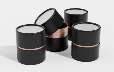 Minimal Kraft Paper Tube Packaging 66x76mm for Product Design