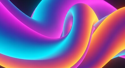 Abstract Neon Flow - Vibrant Gradient Waves in a Dynamic Composition.