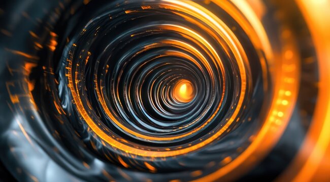 Abstract swirling tunnel of concentric rings