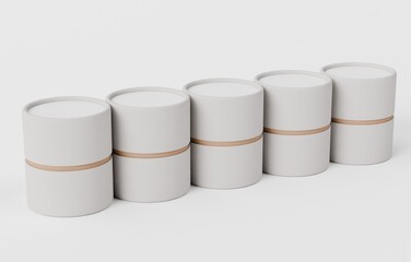 Minimal Kraft Paper Tube Packaging 66x76mm for Product Design