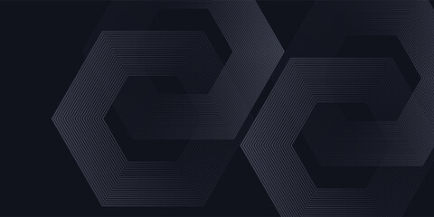 Modern render of illuminated gray colored corridor art modern pattern hexagon