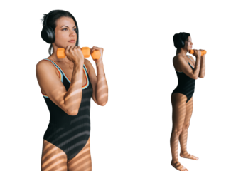 Young businessman sitting on transparent background room using laptop talks by phone smiling eyes closed happy after receiving great news. Successful people, financial triumph. Excited guy at home.