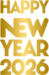 Golden 2026 New Year, Gold 2026 Happy New Year