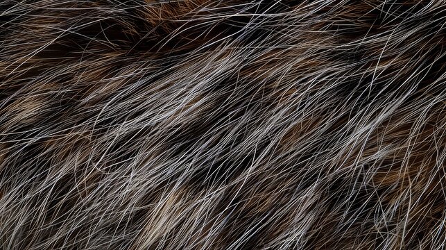 Close-up of Brown and White Animal Fur Texture Pattern Detail Abstract Natural Organic Background Macro Shot