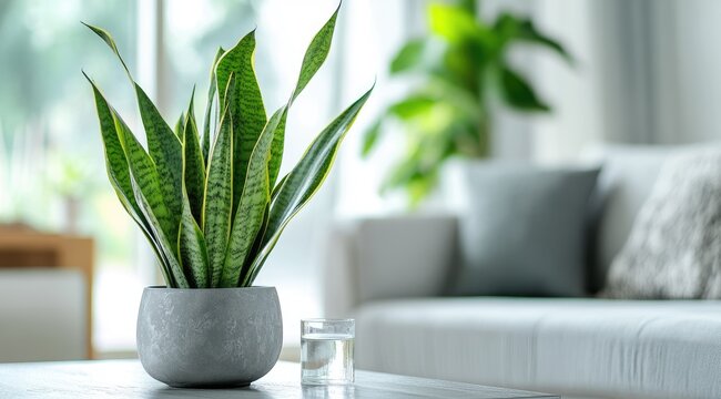 Snake plant in modern living room (1)