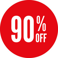 90% Off Round Sale Sticker Transparent PNG