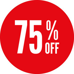 75% Off Round Sale Sticker Transparent PNG
