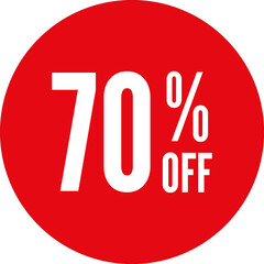 70% Off Round Sale Sticker Transparent PNG