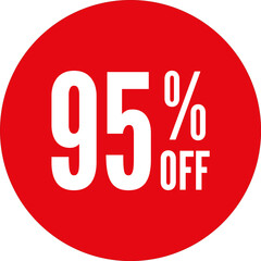 95% Off Round Sale Sticker Transparent PNG