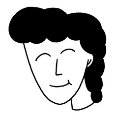 Line art face cartoon illustration