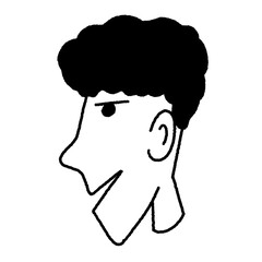 Line art face cartoon illustration