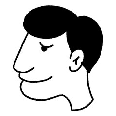 Line art face cartoon illustration