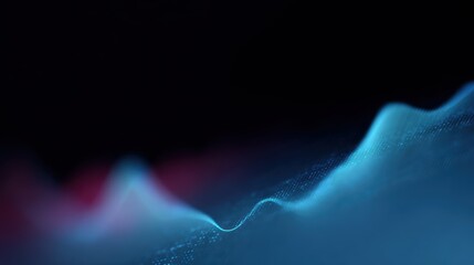 Neon digital wave overlaying financial data screen tech economy concept