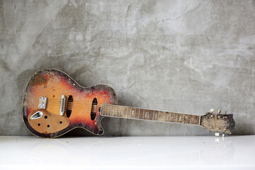 Musical instrument - Old, dirty, broken guitar
