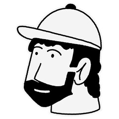 Line art face cartoon illustration