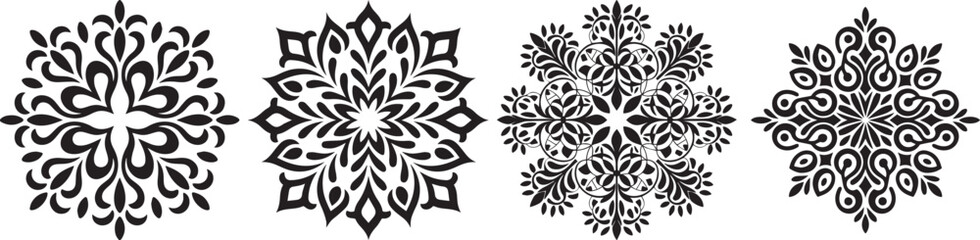 Vector snowflakes designs collection for christmas winter holiday season artwork