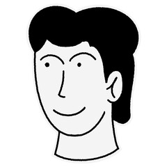 Line art face cartoon illustration