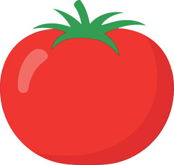 Vibrant red tomato isolated on white background