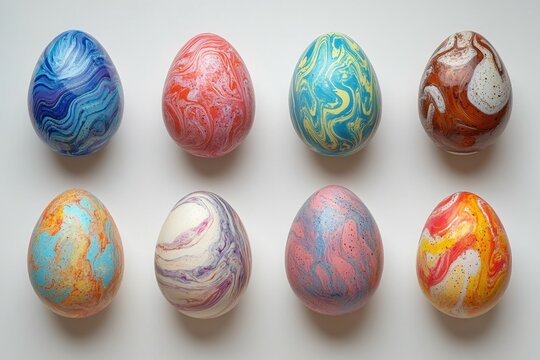 Collection of beautifully decorated Easter eggs featuring vibrant colors and intricate patterns on display during spring festivities