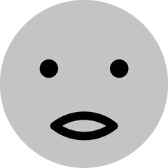 Fototapeta premium Surprised emoji face shocked expression simple graphic