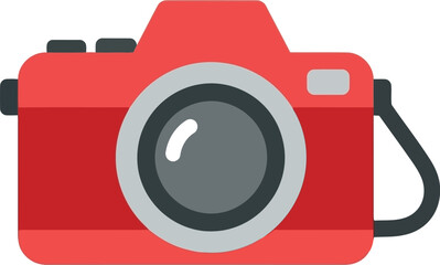 Red digital camera icon photography equipment