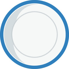 Blue and white circle icon abstract geometric shape