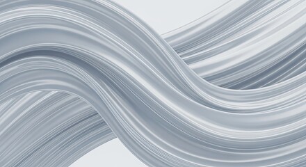 Obraz premium Smooth, silvery-blue ribbons flow and intertwine across a light background, creating a sleek, glossy abstract composition with fluid motion and modern elegance