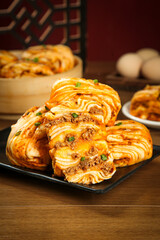 Succulent Pork Rolls with Scallion and Foam Sauce - Gourmet Asian Cuisine